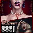 6pcs Halloween Women Vampire Corset Costume Set Gothic Corset Top Necklace Fangs for Renaissance Halloween Cosplay Events (M)