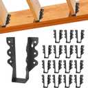 16 Pcs 2"x 6" Joist Hanger,Q235B Steel Face Mount Joist Hangers,Black Powder Coated Hurricane Ties for Rafter, Rafter Brackets for Floor, Deck and Ceiling Joists