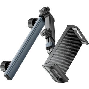 Easy Install Aluminum Telescopic Headrest Phone Tablet Holder with Rotation Landscape Portrait
