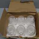 Set of 6 Pineapple Drinking Glasses, 17 Oz Clear Pina Colada Glass with Straws, Retro Relief Pineapple Cups Glassware Set for Cocktail, Juice, Water, Milk