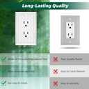 Classic White Single Decorator Outlet Cover Plate，1 Gang Decorator,Natural Material Wall Plate(4-Pack)