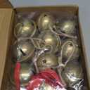 Zubebe Christmas Bells Jingle Bells Large 2.5 Inch Star Cutout Ornament for Crafts Christmas Tree Decor Gift Wrapping(Bronze,12 Pcs)