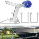 Boat Trailer Winch Post with Roller, Fits 3"" W x 4"" H Trailer Drawbar, Boat Trailer Winch Stand, Adjustment Height Boat Winch Mount, silver