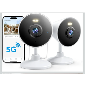 [5G & 2.4G] Indoor/Outdoor Security Camera for Home, Baby/Elder/Dog/Pet Camera with Phone App, Wi-Fi Camera w/Spotlight, Color Night Vision, 2-Way Audio, 24/7, SD/Cloud Storage, Work w/Alexa, 2Pack