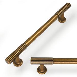 10 Pack Antique Brass Cabinet Pulls 5 Inch(128mm) Kitchen Cabinet Handles Vintage Retro Cabinet Hardware for Drawer Pulls (5" Hole Center)