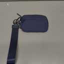Keychain Wallet for Women Mini Zip Card Holder with ID Window Coin Purse Detachable Wristlet Small Wallets navy blue