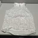 Sparkly Sequin Tops for Women Halter Tank Top Shiny Glitter Club Disco Outfit Sleeveless Dressy Shirt Blouse
Size M