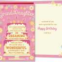 2 x Birthday Card for Granddaughter, Sweet Birthday Card Gift for Granddaughter from Grandparents Grandma or Grandpa, Loving Proud of You Message, 8.1 x 5.3 inches
