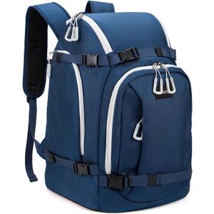 Ski Boot Bag, 50L Ski Boot Travel Backpack for Skis, Snowboard & Accessories, Waterproof Padded Ski Boot Bag Backpack (Blue)