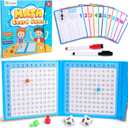 D-FantiX Magnetic Addition Multiplication Game Board, Math Games for Kids 8-12, Math Manipulatives for Elementary School, Montessori Learning Toys for Homeschool Classroom