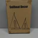 Modern Sculptures Home Decor, Gold Sailboat Decor Ornament, Boat Decorations Statue Decor, Art Sculptures and Statues, Sailboat Gifts Home Office Bathroom Shelf Decor Nautical Decor (2 Pack)