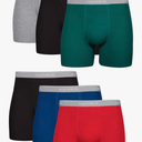 Hanes mens Underwear Boxer Briefs Pack, Cool & Breathable Cotton Moisture-wicking Underwear for Men, No Ride Up, 4 Pcs, Black, Grey, Blue, Red