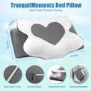 Cervical Neck Pillow for Sleeping, Memory Foam Pillow for Neck Support, Ergonomic Pillow for Pain Relief, Contour Bed Pillow for Side Back Stomach Sleepers, Grey, Queen Size
