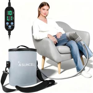 Portable Ice Therapy Machine for Post-Operative Recovery,Knee Pain,Sports Injuries,Swelling,Timer Remote Control Cold Therapy Device Full Knee Brace with Silent Pump
