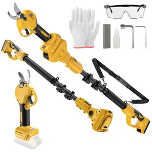 2 IN 1 Electric Pruning Shears Cordless with Pole for Dewalt 20V MAX Battery, 1.2" Cutting Diameter, 14Ft Reach, Brushless Motor Branch Cutter -for Gardening & Tree Trimming (No Battery)