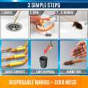 Flexisnake Drain Weasel Hair Clog Remover Kit  Plumbing Snake Auger for Cleaning Shower, Bath Tub, Bathroom Drains with Rotating Handle and 5 Disposable Wands, Made in USA