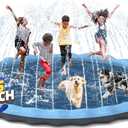 Non-Slip Splash Pad for Kids and Dogs, Hyperzoo 95" Extra Large Sprinkler Splash Pad for Kids Ages 4-8, Thickened Sprinkler Play Mat Backyard Summer Outdoor Water Toy for 3 Age+ Toddlers Boys Girls