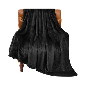 BEDELITE Fleece Blanket Black Throw Blankets for Couch & Bed, Luxury Plush Cozy Fuzzy Blanket 50x60 inches, Super Soft Warm Lightweight Throw Blanket for Travel Camping