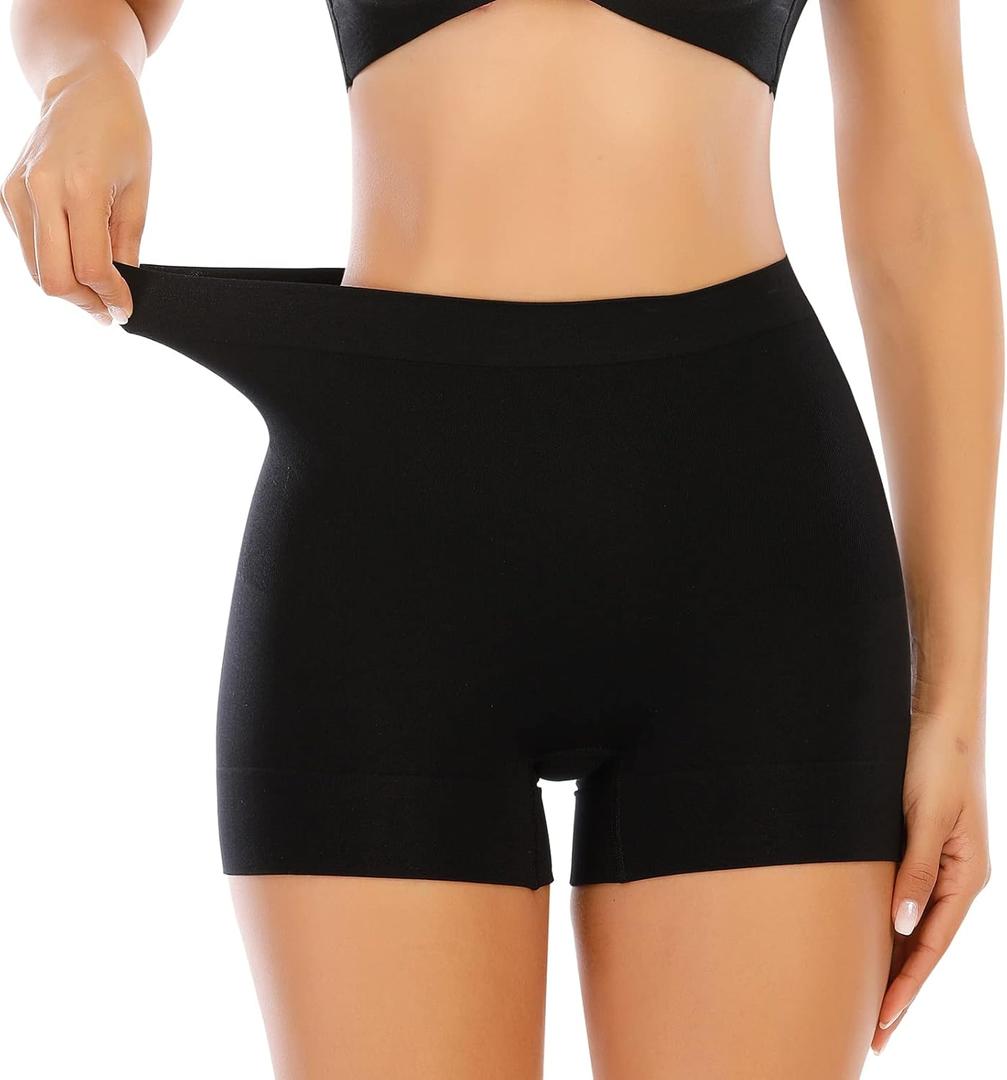 Womens Seamless Shaping Boyshorts Panties Tummy Control Underwear Slimming Shapewear Slip Shorts (X-Large, #A2 Black(basic))