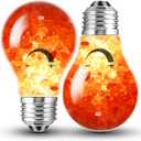 Dimmable Himalayan Salt Lamp LED Light Bulbs, E26 2200K Warm Amber Pink Night Light, 6W Mood Lighting, E26 A60 Salt Rock Stress Relief Bulbs for Bedroom, Decor, Sleep Light, 2pack