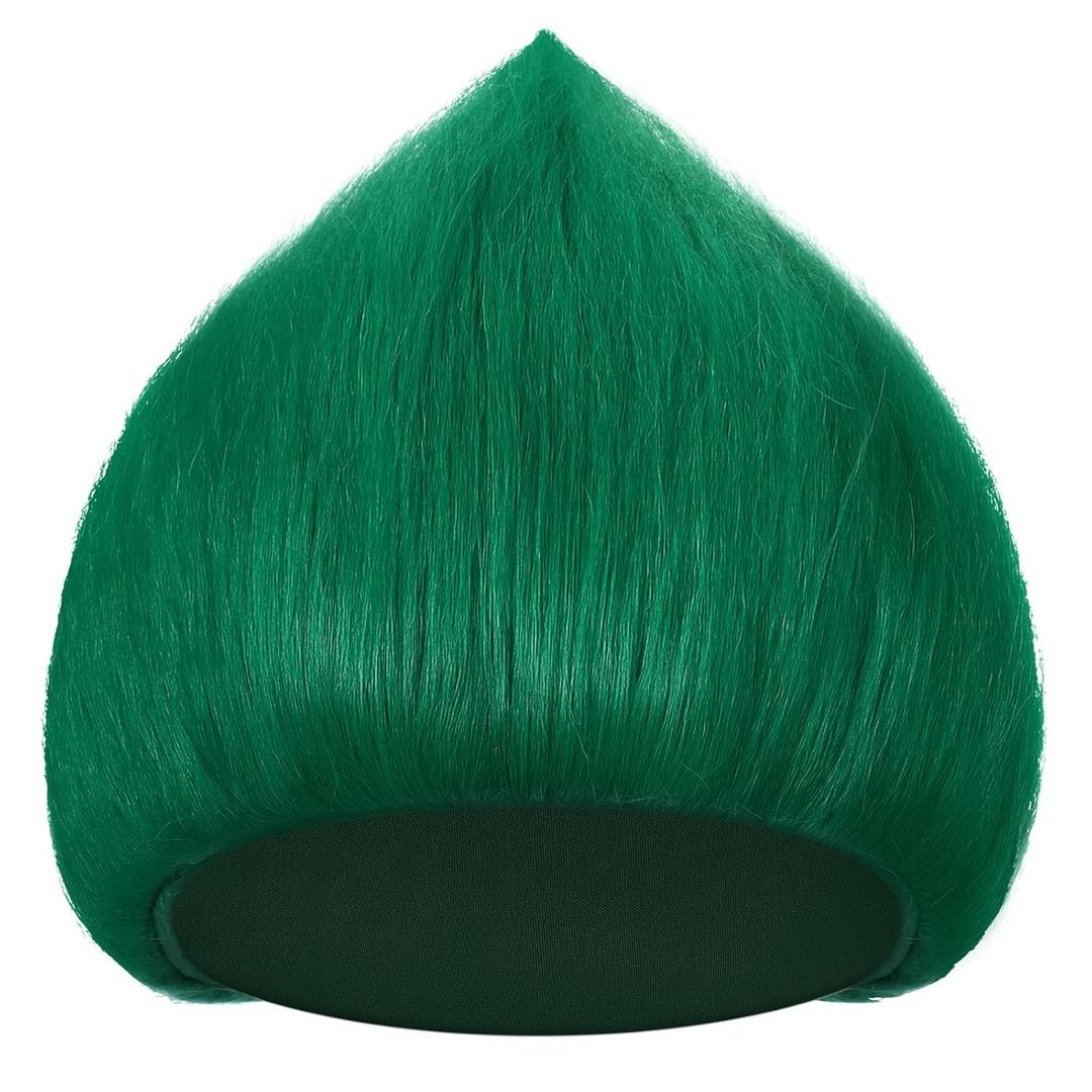 Geyoga Unisex Funny Wig Hairy Costume Funky Hairband Crazy Wig Hair for Mardi Gras Halloween Costume Cosplay Party(Dark Green,1 Pcs)