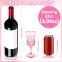 12PCS Plastic Glasses Pink, Reusable Glasses, White Goblet Glass, Sturdy Glasses Cups for Wedding Celebration Birthday Party Tasting New Years Eve Party Supplies