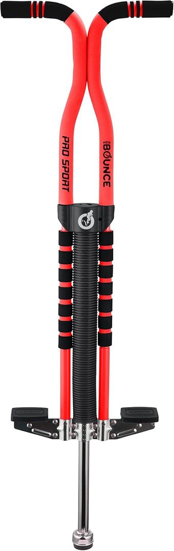 New Bounce Pogo Stick for Kids - Pogo Sticks for Ages 9 and Up, 80 to 160 Lbs - Pro Sport Edition, Quality, Easy Grip, PogoStick for Hours of Wholesome Fun (Black & Red)