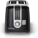 BLACK+DECKER 2-Slice Toaster, T2569B, Extra Wide Slots, 6 Shade Settings, 850 Watts, Crumb Tray, Cancel Button