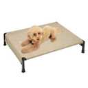 Veehoo Cooling Outdoor Dog Bed, Heavy Duty Elevated Pet Bed with Washable & Breathable Teslin Mesh, Non-Slip Silicon Feet, Dog Cot Bed with Support Hem, 47" x 29", Beige Coffee, CWC2433