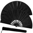 BAWMOY Fans for Line Dancing, 1 Hand Fan Foldable, Rave Fan Clack, Boots on The Ground, Pop Fans Clacking Handheld for Women Folding (Black)