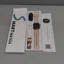 Smart Watch for Women Men Fitness: Smart Watch for iPhone&Android Bluetooth Call with SpO2 Sleep Heart Rate Monitor,IP68,Fitness Tracker with 120+Sport,Reloj Inteligente 30 Day+Battery Life, 2 Bands (Gold-Pink)