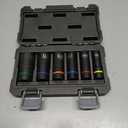 Klein Tools 66090 1/2-Inch Impact Socket Set, 2-in-1 Slotted Design, 12-Point Deep Sockets, for Impact Wrenches, Includes Tool Case, 6-Piece