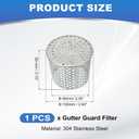 PATIKIL Gutter Guard Filter 3.9"-3.4", PVC Termination Cap Mesh Screen Roof Vent Cover Stainless Steel Conical Exhaust Pipe Cover Downspout Guard Filter Strainer for Downspout