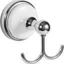Design House 559260 Savannah Towel and Robe Hook, Polished Chrome and White