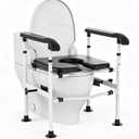 Raised Toilet Seat with Handles,Toilet Seat Riser for Seniors with Adjustable Height & Width, for Elderly, Handicap, Pregnant, Medical