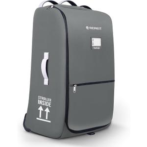 Stroller Bag for Airplane, Stroller Travel Bag Compatible with UPPAbaby Vista V1 V2 V3, Cruz V1 V2 V3, Rolling Wheel Bag with Storage Pocket, Multiple Handles,Luggage Tag for Flight Travel,Grey