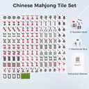 Pycoal Traditional Chinese Mahjong Tile Set, 1.18'' Melamine Mahjong Tile Premium 146PCS Mahjong Set with Portable Carrying Case, Instruction Manual, Dice Set, Mah jongg Game Set for Family, Gathering