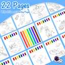 2 x Paint with Water Coloring Books for Toddlers, Watercolor Painting Book and Drawing Art Paper for Kids Ages 3 4 5 6 7 8 Years Old, Outer Space Art Craft for Drawing with Brush