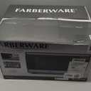 Farberware 1.1 Cu. Ft. Countertop Microwave Oven  1000 Watts Power, Auto Cook Settings, Defrost, Easy Clean and Child Safety Lock - Stainless and Black