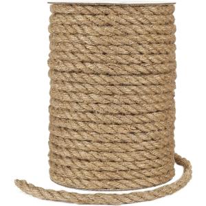 Tenn Well 8mm Jute Rope, 98 Feet 5/16 Thick Jute Cord Strong Rope Twine for Crafting, Gardening, Home Decoration, Cat Scratcher (8MM x 98FT)