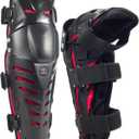 Motorcycle Knee Shin Guards, Long Leg Protection Crash Proof Motorcycle Knee Protection Bendable Adjustable MTB Knee Pads for Men Motocross Gear (Red/ Regular)