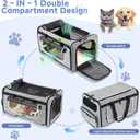 Pet Carrier with Wheels for Cats and Dogs, Pet Bag with Detachable Wheels & Washable Plush Pad, Escape-Proof Zipper & Shoulder Strap, Portable Carrier for Outdoor and Car Travel(Max. 40 lbs), Gray