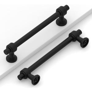 10 Pack 5"(128mm) Matte Black Cabinet Pulls Kitchen Cabinet Handles Black Cabinet Hardware Drawer Pulls for Cupboard CK0081