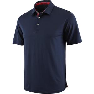 Men's Golf Polo Shirts Dry Fit Comfort Stretch Casual Shirt Short Sleeve Perfomance Moisture Wicking Funny Print (S)
