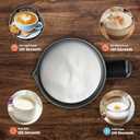 Simple Deluxe Electric Milk Frother, 4 in 1 Electric Milk Steamer 250ml/8.4oz Automatic Hot and Cold Milk Foam Maker and Milk Warmer for Latte, Macchiato, Cappuccinos,Black