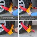 Tevlaphee Universal Wheel Lock Heavy Duty Security Trailer Wheel Lock Anti Theft Wheel Locks for Cars SUV Camper Motorcycle Trailer Great Deterrent Bright Color with 3 Keys (Red-Yellow)
