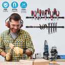 6 Pieces 24" Magnetic Tool Holder Strip, Black Magnet Bar, Metal Tool Organizer Rack for Garage Organization, Easy To Install in Workshop, Mounting Screws Included