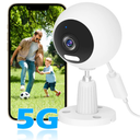 5G Security Camera Indoor/Outdoor, Baby Monitors Camera, Nanny/Pet/Dog Cameras with Phone App,IP66 Waterproof, Color Night Vision, White Light, Bell Siren, 24/7 SD Recordings -1 Pack 