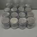 novelinks Plastic Jars With Lids 16Pcs 8 oz Mason Jars Silver With Lids Food Storage for Milkshakes Juice Nuts Cupcakes (Silver, 16 Pack 8 Ounce)