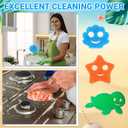 Pickmesh 3 Pcs Multi Functional Scrub Sponge Scrubber Cute Temperature Sensitive Cleaning Sponges Non Scratch for Washing Dishes Bathroom Kitchen(Summer Sponge)